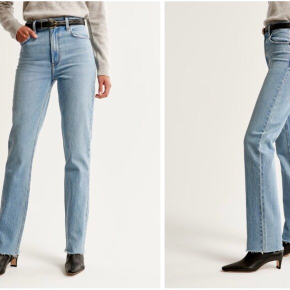 Abercrombie Ultra High Rise 90s Straight Jean Size 33 - Picture 8 of 10